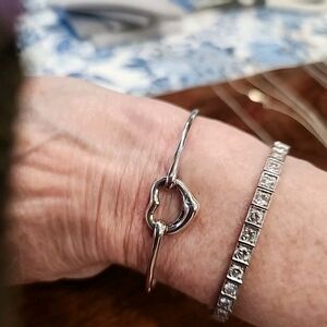 Tiffany & Co. Silver Open Heart Bracelet